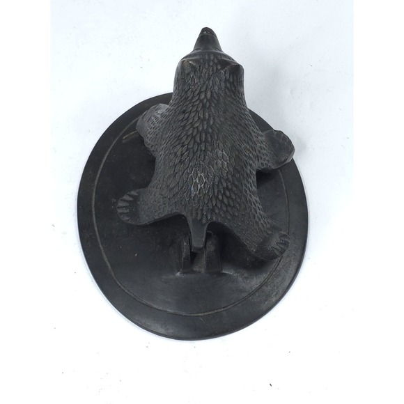 Vtg Cast‎ Iron Antique Style Bear Door Knocker 1LB 12oz 4.5"X4" Wildlife Cabin - Picture 3 of 8